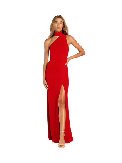 Red Halter Maxi Dress