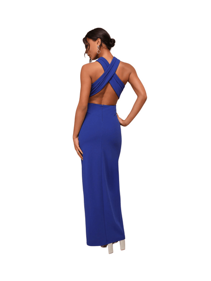 Blue Halter Dress