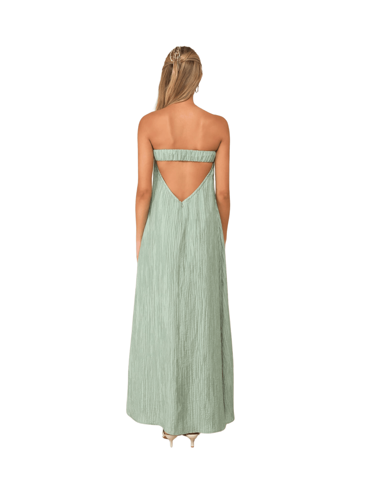 Olive Plisse Dress